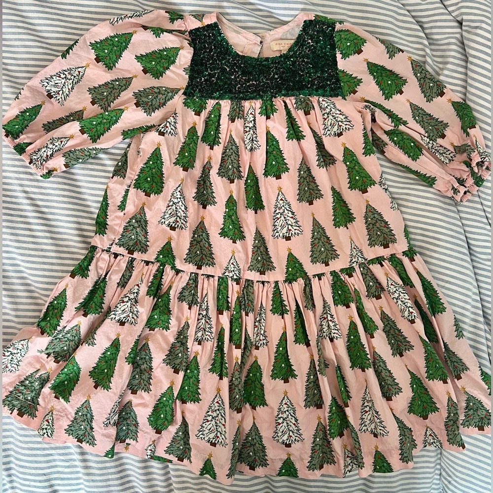 Pink Chicken Pink and Green Tree Dress